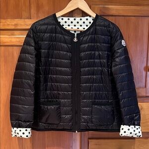 Moncler Reversible Black/Polka Dot Puffer Jacket Size 4 / US XL